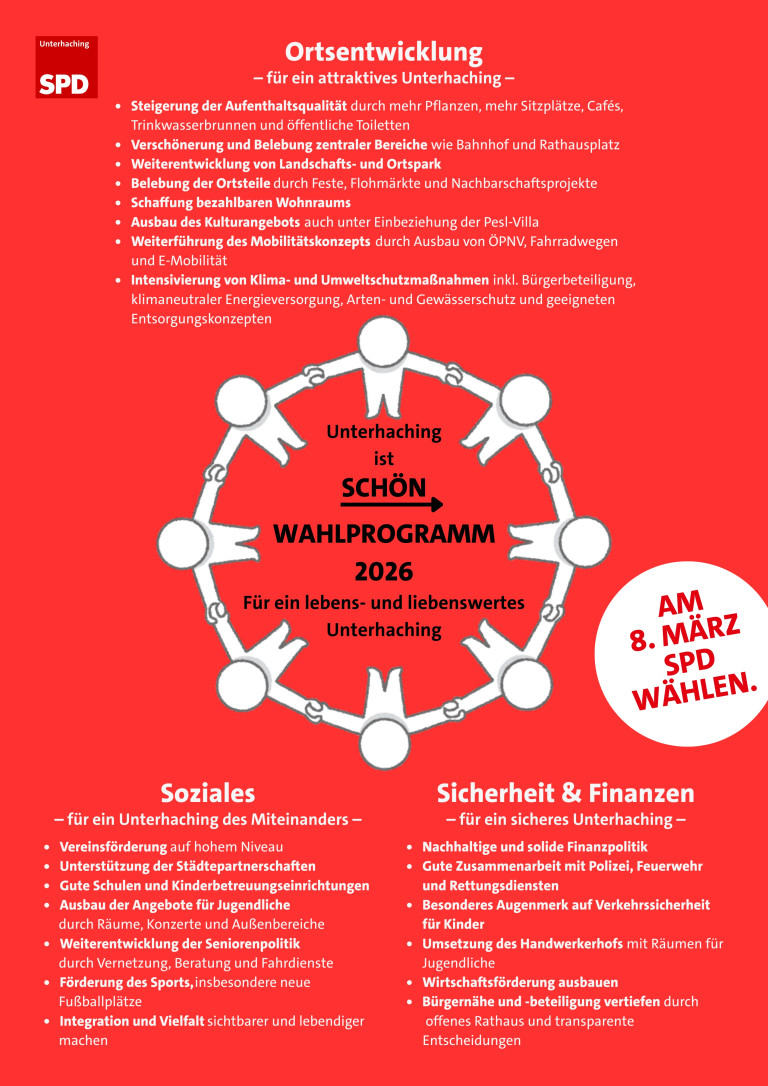Wahlprogramm SPD Unterhaching 2026 (Kurzfassung)